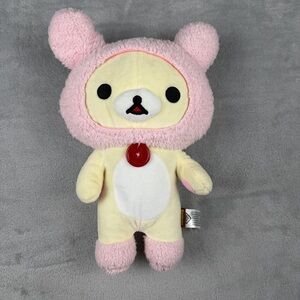 San-X Rilakkuma Korilakkuma pink bunny ears plush toy
